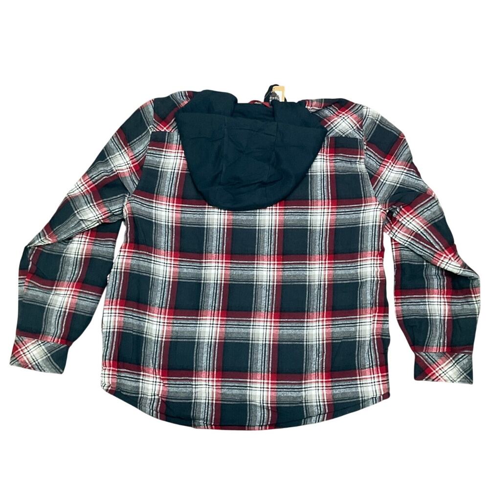 Legendary Outfitters Men's Shirt Jacket Hoodie Plaid Red Blue Size Large NWT - Picture 3 of 12
